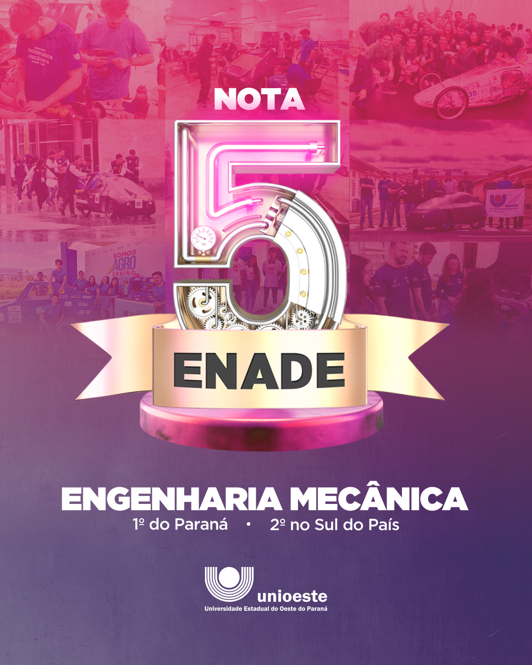 Enade: Engenharia Mecânica da Unioeste é a melhor do Paraná